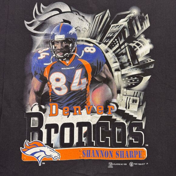 Vintage Denver Broncos NFL Shannon Sharpe Football Shirt 1999 Team Apparel - XL - Picture 3 of 7